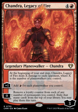 (735) Magic The Gathering Commander Masters: Extras Single: Chandra, Legacy of Fire  Rare