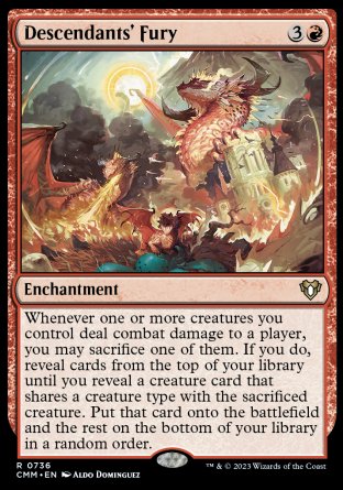 (736) Magic The Gathering Commander Masters: Extras Single: Descendants' Fury (V.1)  Rare