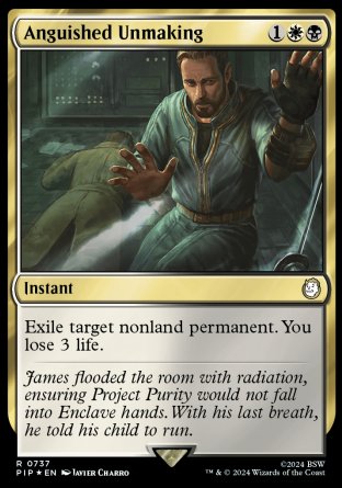 (737) Magic The Gathering Universes Beyond: Fallout: Extras Single: Anguished Unmaking (V.2)  Holo Rare