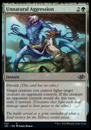 (737) Magic The Gathering Jumpstart 2022 Single: Unnatural Aggression  Common