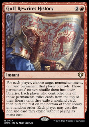 (737) Magic The Gathering Commander Masters: Extras Single: Guff Rewrites History  Rare