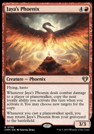 (738) Magic The Gathering Commander Masters: Extras Single: Jaya's Phoenix (V.1)  Rare