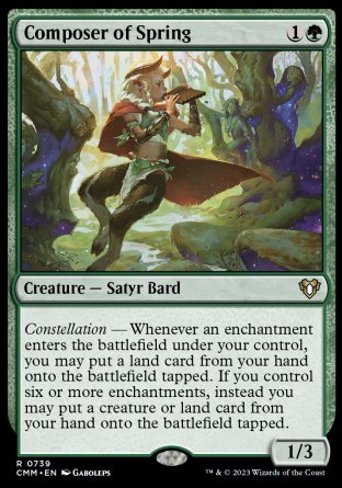 (739) Magic The Gathering Commander Masters: Extras Single: Composer of Spring (V.1)  Rare