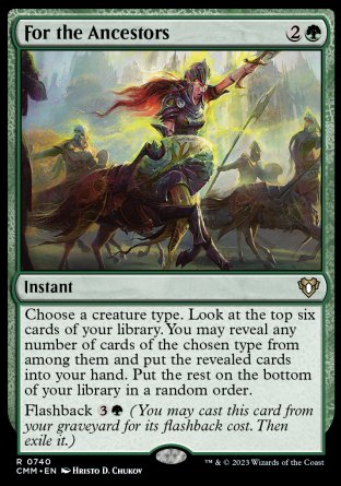 (740) Magic The Gathering Commander Masters: Extras Single: For the Ancestors  Rare