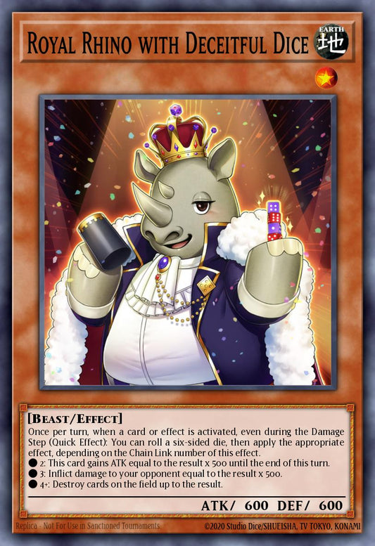 (036) YuGiOh TCG PHNI: Phantom Nightmare Single: Royal Rhino with Deceitful Dice  Common