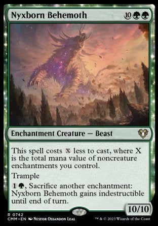 (742) Magic The Gathering Commander Masters: Extras Single: Nyxborn Behemoth (V.1)  Rare