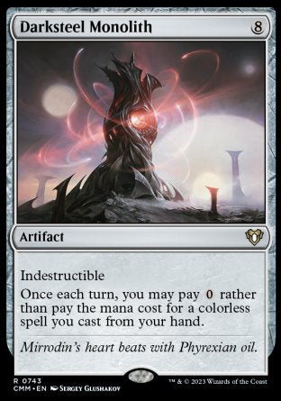 (743) Magic The Gathering Commander Masters: Extras Single: Darksteel Monolith Holo Rare