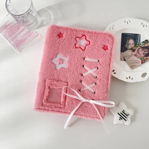 Plush Photocard Binder: Pink with Ribbon Bow