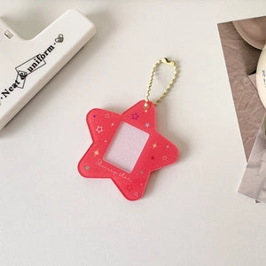 Photocard Holder: Star Shape: Glitter Red