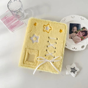 Plush Photocard Binder: Yellow with Ribbon Bow