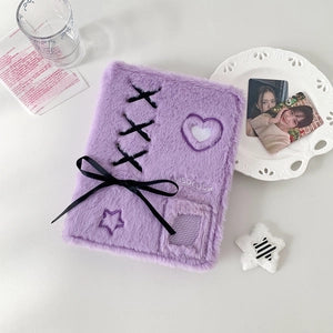 Plush Photocard Binder: Purple with Ribbon Bow