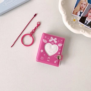 Mini Photo Album: Hollow Heart Shape: Rose Red