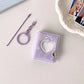 Mini Photo Album: Hollow Heart Shape: Purple