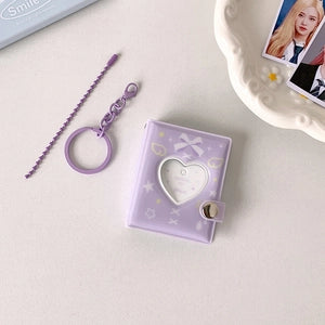 Mini Photo Album: Hollow Heart Shape: Purple