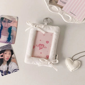 Photocard Holder: Plush Bow: White