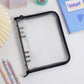 Glitter Shell Clear A5 Binder with Zipper: Black