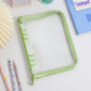 Glitter Shell Clear A5 Binder with Zipper: Green