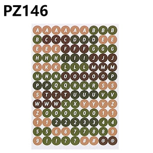 Round Alphabet & Number Stickers: Retro Mixed