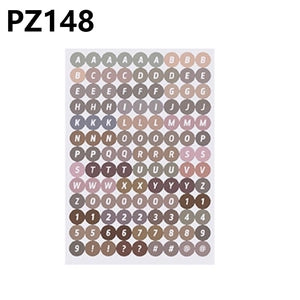 Round Alphabet & Number Stickers: Minimalist