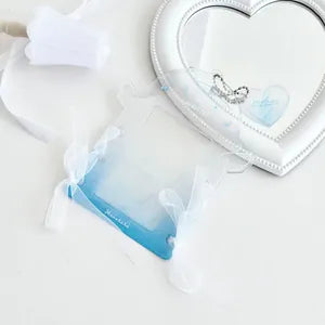 Photocard Holder: Transparent Gradient: Blue with Ribbons