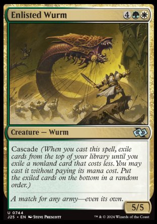 (744) Magic The Gathering Foundations Jumpstart Single: Enlisted Wurm  Uncommon