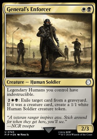(745) Magic The Gathering Universes Beyond: Fallout: Extras Single: General's Enforcer  Holo Uncommon