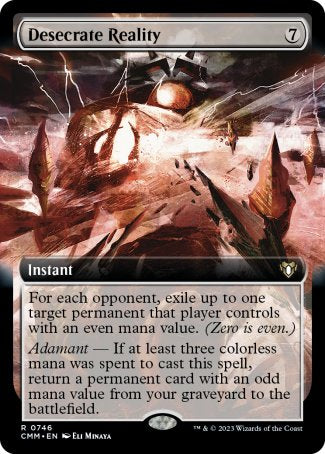 (746) Magic The Gathering Commander Masters: Extras Single: Desecrate Reality (V.2)  Rare