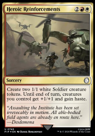 (746) Magic The Gathering Universes Beyond: Fallout: Extras Single: Heroic Reinforcements  Uncommon