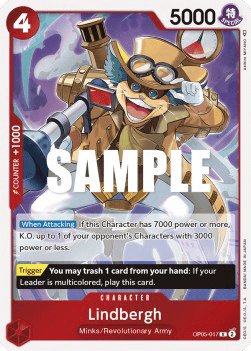 (017) One Piece TCG OP05: Awakening of the New Era Single: Lindbergh (OP05-017)  Rare