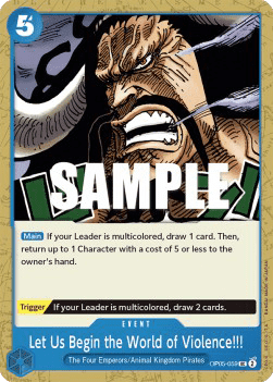 (059) One Piece TCG OP05: Awakening of the New Era Single: Let Us Begin the World of Violence!!! (OP05-059)  Uncommon