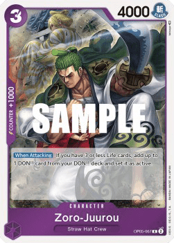 (067) One Piece TCG OP05: Awakening of the New Era Single: Zoro-Juurou (OP05-067) (V.1)  Rare