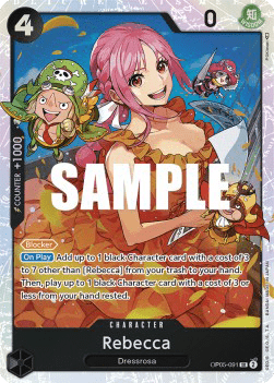 (091) One Piece TCG OP05: Awakening of the New Era Single: Rebecca (OP05-091) (V.1)  Super Rare
