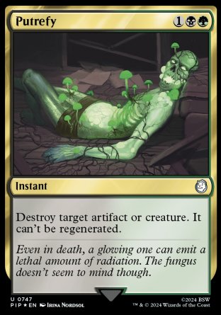 (747) Magic The Gathering Universes Beyond: Fallout: Extras Single: Putrefy  Holo Uncommon