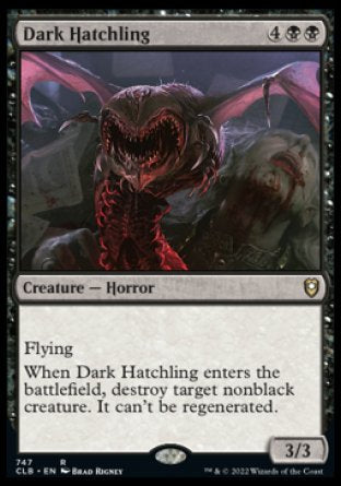 (747) Magic The Gathering Commander Legends: Battle for Baldur's Gate: Extras Single: Dark Hatchling  Rare