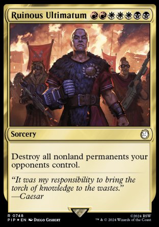 (748) Magic The Gathering Universes Beyond: Fallout: Extras Single: Ruinous Ultimatum (V.2)  Holo Rare