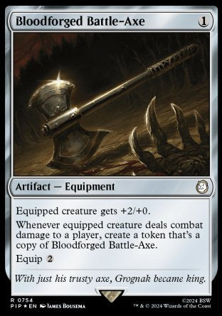 (754) Magic The Gathering Universes Beyond: Fallout: Extras Single: Bloodforged Battle-Axe (V.2)  Rare