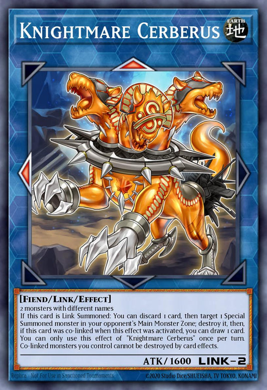 (026) YuGiOh TCG MP19: 2019 Gold Sarcophagus Tin Mega Pack Single: Knightmare Cerberus  Ultra Rare