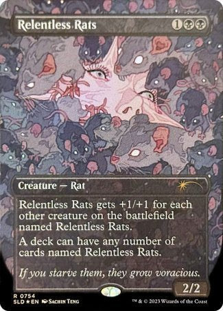 (754) Magic The Gathering Secret Lair Drop Series Single: Relentless Rats (V.2) Holo Rare