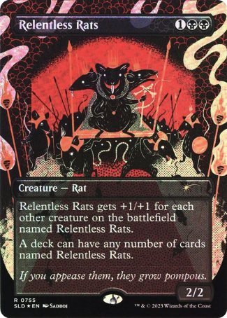 (755) Magic The Gathering Secret Lair Drop Series Single: Relentless Rats (V.3) Holo Rare