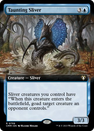 (759) Magic The Gathering Commander Masters: Extras Single: Taunting Sliver (V.2) Holo Rare