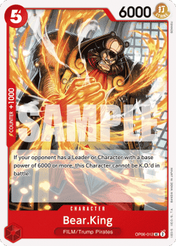(012) One Piece TCG OP06: Wings of the Captain Single: Bear.King (OP06-012)  Uncommon