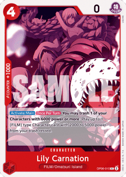 (015) One Piece TCG OP06: Wings of the Captain Single: Lily Carnation (OP06-015)  Common