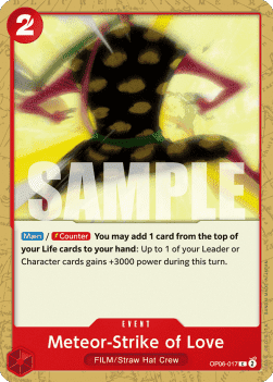 (017) One Piece TCG OP06: Wings of the Captain Single: Meteor-Strike of Love (OP06-017)  Common