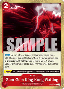 (018) One Piece TCG OP06: Wings of the Captain Single: Gum-Gum King Kong Gatling (OP06-018)  Rare