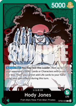 (020) One Piece TCG OP06: Wings of the Captain Single: Hody Jones (OP06-020) (V.1)  Leader