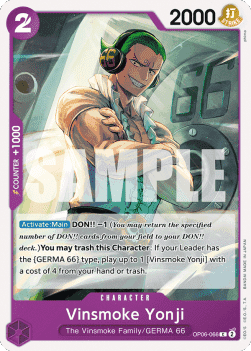 (066) One Piece TCG OP06: Wings of the Captain Single: Vinsmoke Yonji (OP06-066)  Common