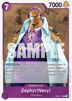 (074) One Piece TCG OP06: Wings of the Captain Single: Zephyr (Navy) (OP06-074)  Rare