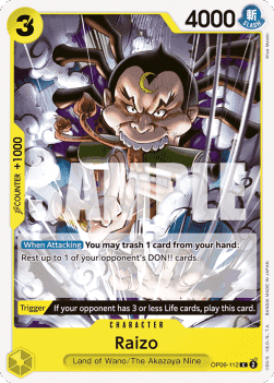 (112) One Piece TCG OP06: Wings of the Captain Single: Raizo (OP06-112)  Common
