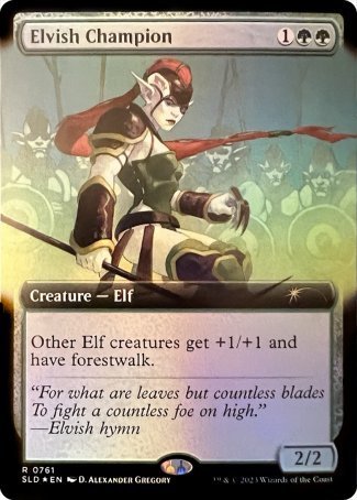 (761) Magic The Gathering Secret Lair Drop Series Single: Elvish Champion  Rare