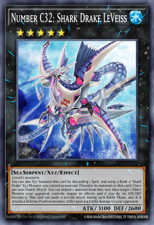 (248) YuGiOh TCG MP25: 2025 Mega-Pack Tin Single: Number C32: Shark Drake LeVeiss  Ultra Rare